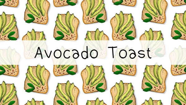Векторна Ілюстрація Стилю Тостів Avocado — стоковий вектор