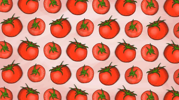 Ilustração Vetorial Tomate Padrão Estilo Esboço —  Vetores de Stock