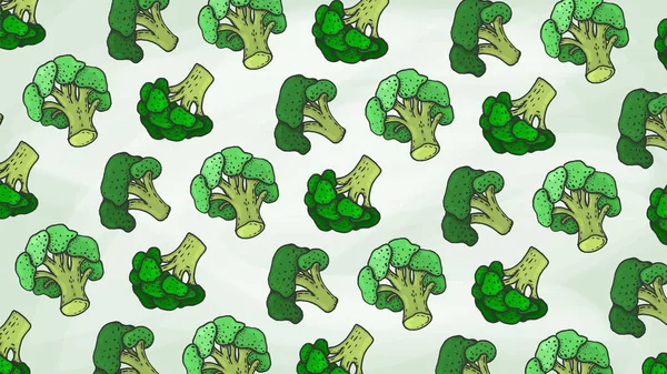 Vector Illustration Broccoli Pattern Sketch Style - Stok Vektor