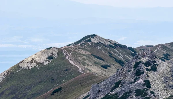 Vista Bystre Sedlo Zapadne Tatry Montagne Slovacche Confini Polacchi Durante — Foto Stock