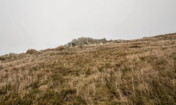 Autumn mountain meadow with few rocks — Stock Photo, Image