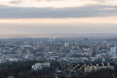 Çek Cumhuriyeti Halda Ema tepesinden Ostrava şehir
