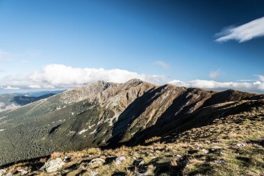 Slovakya'da Polana tepeden sonbahar Nizke Tatry dağları