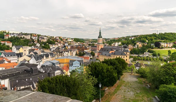 Historical Greiz Town Weisse Elster River Thuringia Germany — Stock Photo, Image