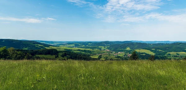 Prachtig Glooiend Landschap Met Mix Van Weiden Heuvels Dorpen Van — Stockfoto