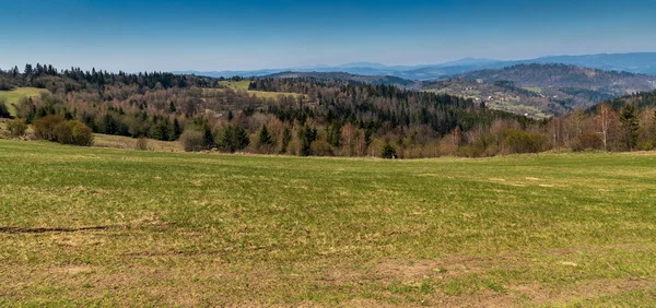 Θέα Από Λόφο Vrchrieka Στην Javorniky Βουνά Στη Σλοβακία Κατά — Φωτογραφία Αρχείου