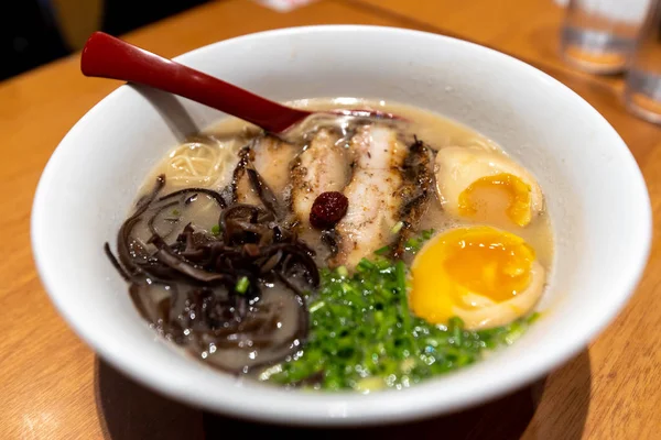 Japansk Stil Nudel Chashu Tjockt Skär Fläsk Ramen Filippinerna — Stockfoto