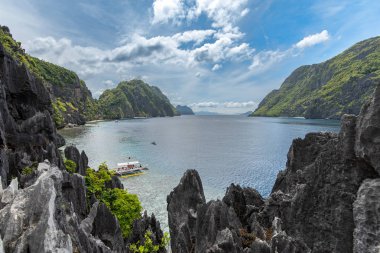 Güzel manzara modunda El nido Martinloc Tapınak, Palawan, Filipinler