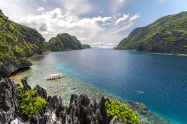 Güzel manzara modunda El nido Martinloc Tapınak, Palawan, Filipinler