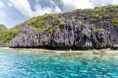 Güzel manzara modunda El nido Martinloc Tapınak, Palawan, Filipinler