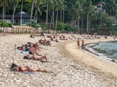 Kasım 19,2018 insanlar El nido Palawan, Filipinler Maremegmeg plaj tatil