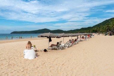 Kim El nido Palawan, Filipinler Nacpan plaj tatil 19 Kasım 2018 insanlar