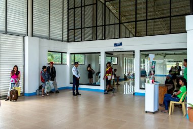 San Vincente Havaalanı Terminal, Palawan, Filipinler gelen 21 Aralık 2018 yolcu