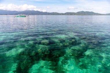 Bağlantı noktası Barton, Paalawan, Filipinler, güzel gün batımı