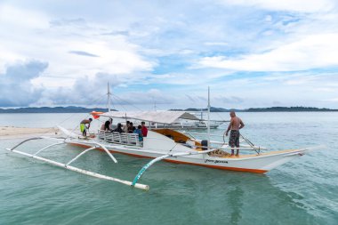 Aralık 23,2018 tekne deniz yıldızı ada, Palawan, Türkiye bağlantılı.