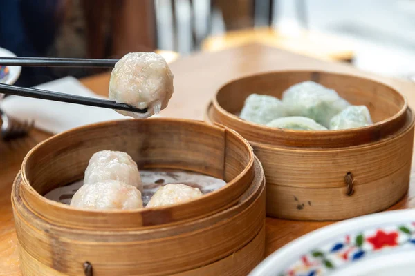 Popular asia food fork dimsum — Stock Photo, Image