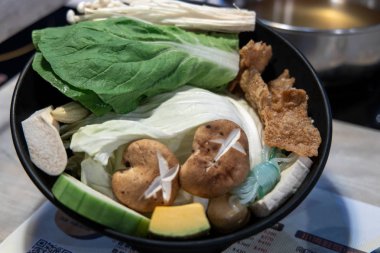 Çin hotpot için çeşitli sebzeler