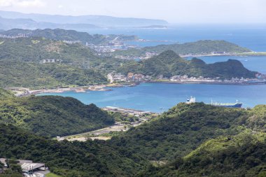 Yeni Taipei şehirde Jiufen güzel manzara