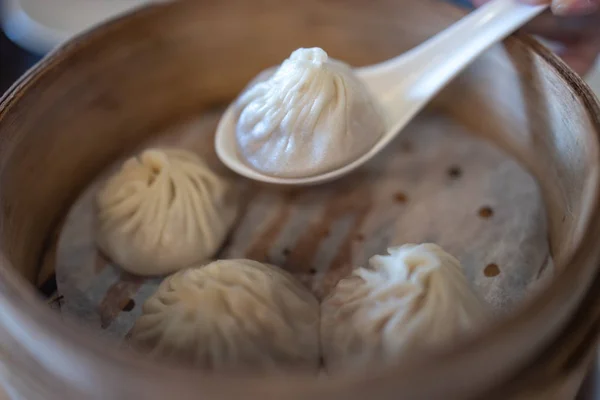 Kända kinesiska dim sum Xiaolongbao, Taipei — Stockfoto