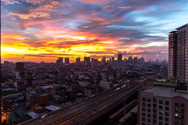 Maj 2020 Piękny Zachód Słońca Manili Manili Filipiny — Zdjęcie stockowe