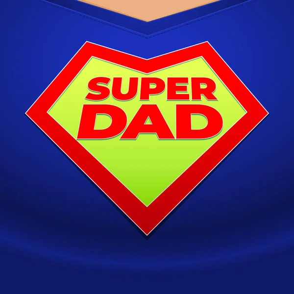 Congratulation Father Day Superman Dad Sign Chest Stock Vector Illustration — Stock Vector