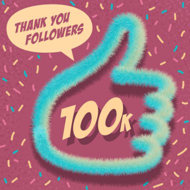 Tasarım tebrikleri abonelere teşekkürler 100.000, 100k Yumuşak yumuşak sosyal ağlarda yayınlanacak tasarım gibi.