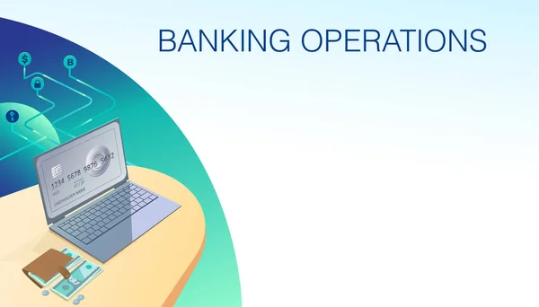 Tecnologie Online Nel Sistema Pagamento Transazioni Valuta Bancaria Online Tramite — Vettoriale Stock