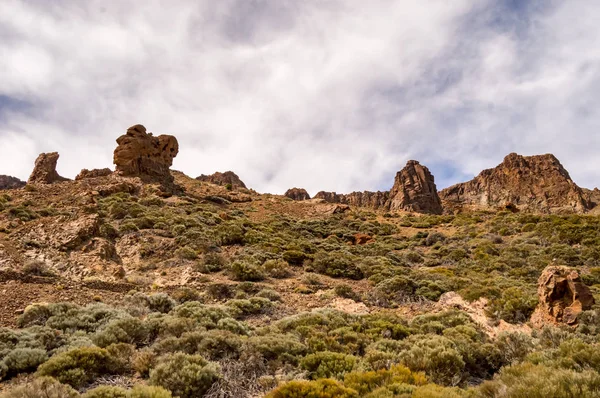 Utsikt Över Gröna Stenarna Los Azulejos Parken Teide Teneriffa Spanien — Stockfoto