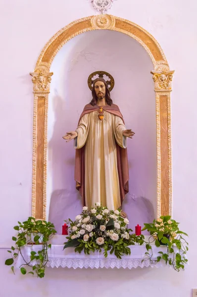 Castel Tusa Σικελίδα Ευρώπη 2018 Ιησούς Χριστός Στο Ιερό Της — Φωτογραφία Αρχείου