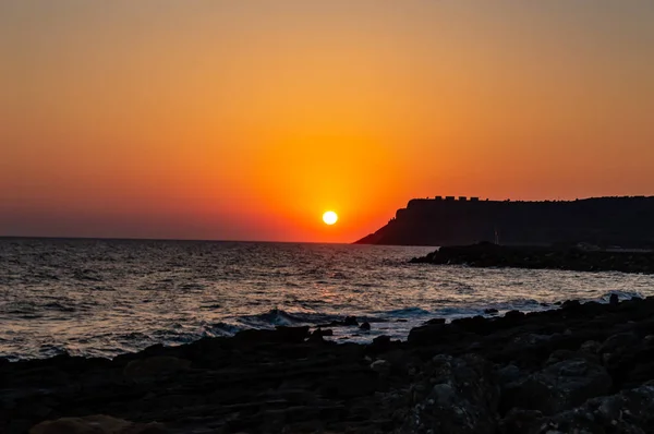 Sunrise at Sissi, Crete. Sunrise over the sea at Sissi — Stock Photo, Image