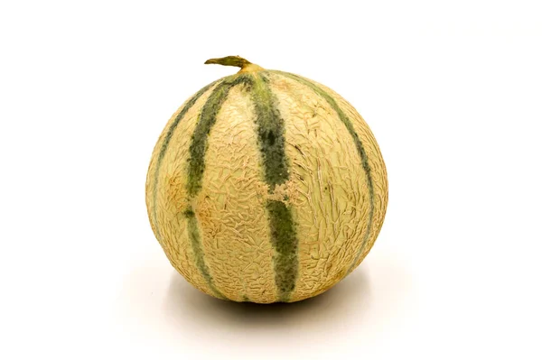 Nahaufnahme Einer Melone Auf Weißem Hintergrund — Stockfoto