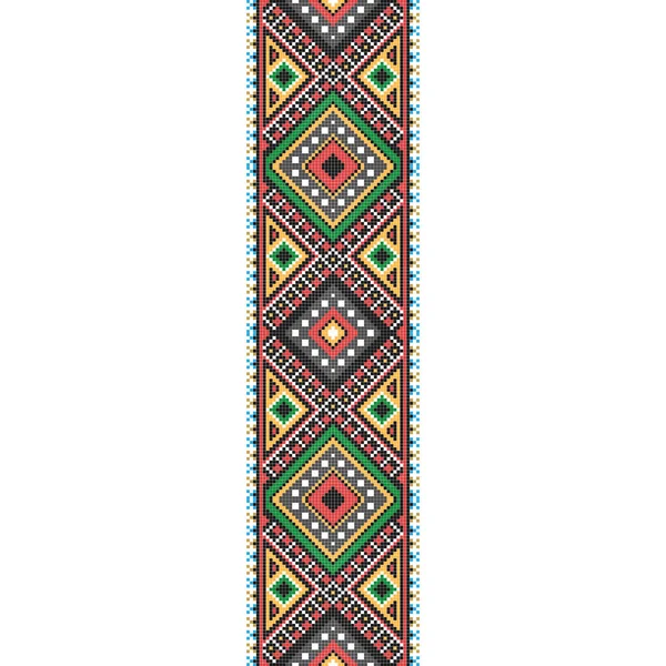 Arte popular tricotado bordado bom pelo padrão de ponto de cruz — Vetor de Stock