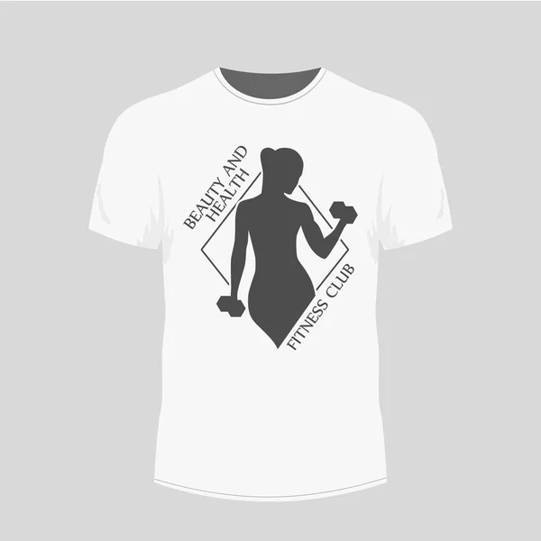 Mens witte t-shirt-sportschool-pictogram — Stockvector