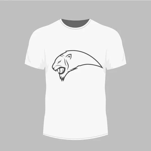 Mens wit t-shirt met korte mouwen op de voorgrond weergeven. — Stockvector