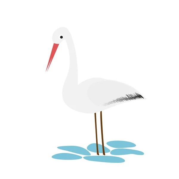 Stork-ikonen i tecknad stil isolerad på vit bakgrund. — Stock vektor