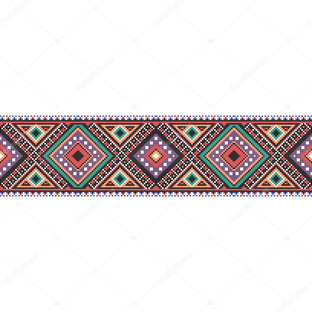 traditional folk art knitted embroidery seamless pattern