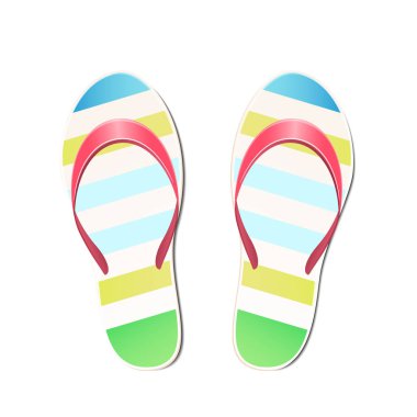 Plaj terlikleri yaz sembolü. Seyahat için Beach terlik.
