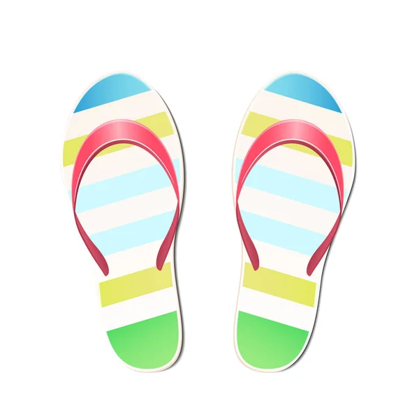 Plaży Klapki Letnie Symbol Pantofle Plażowe Dla Podróżujących — Wektor stockowy