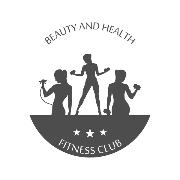 Logo Del Fitness Club Illustrazione Vettoriale Stile Sportivo — Vettoriale Stock