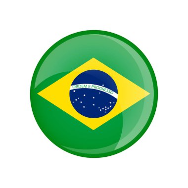 Brezilya bayrağı daire şeklinde. Şeffaf, parlak, cam düğme