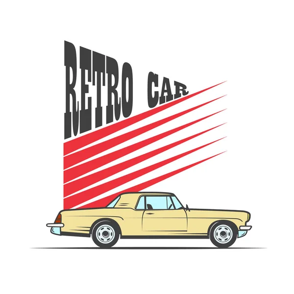 Coche Retro Estilo Vintage Ilustración Vectorial — Archivo Imágenes Vectoriales