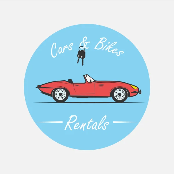 Car Rental Logo Vintage Style Vector Illustration — Stock Vector