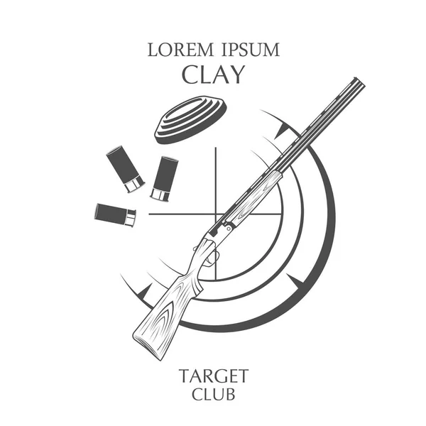 Sporting Clay Skeet. Vintage Clay Target och Gun Club etiketter — Stock vektor