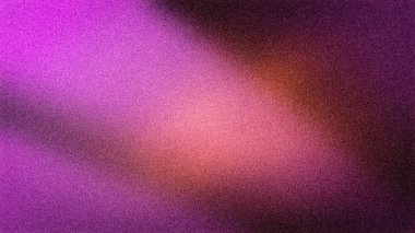 Yumuşak bir ışık noktası ve mor, mor ve kırmızı renkli canlı gradyan ile soyut tanecikli 4K arka plan modern dijital tasarımlar için mükemmel.