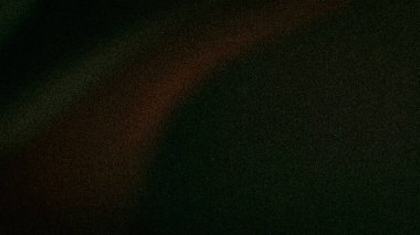 Koyu, soyut 4K arka plan, koyu yeşil orman ve ince turuncu-kırmızı ışık. Kumlu bir doku karamsar bir estetik yaratır.