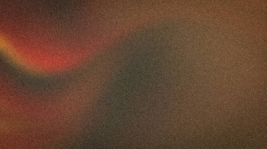 Sıcak, soyut bir 4K arka plan, turuncu, kırmızı ve kahverengi tonların bulanık geçişleri, ince bir taneli dokuyla tamamlanmış.