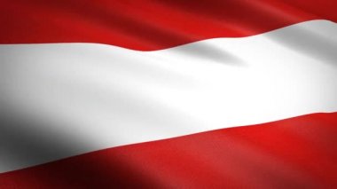 Avusturya bayrağı. Dalgalanan bayrak, son derece detaylı kumaş dokusu, dikişsiz döngü videosu. Son derece detaylı kumaş dokusuna sahip kusursuz bir döngü. Hd çözünürlüğünde döngü hazır