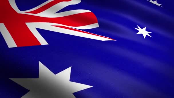 Bandera de Australia. Bandera ondeante con textura de tela altamente detallada video loopable sin costuras. Lazo sin costura con textura de tejido altamente detallada. Loop listo en resolución HD — Vídeos de Stock