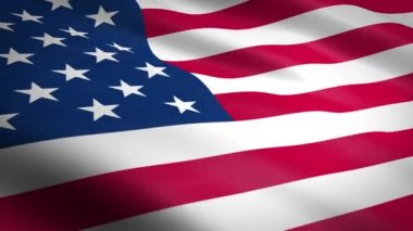Amerikan Bayrağı son derece detaylı kumaş dokusu dikişsiz döngü videosuyla dalgalanıyor. Gerçekçi Yüksek Kalite Yapılandırma. Birleşik Devletler bayrak döngüsü arka planı. 1080p 60 fp