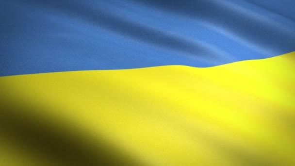Ukrainas flagga. Viftande flagga med mycket detaljerad textur sömlös loopable video. Sömlös ögla med mycket detaljerad textur. Loop klar i HD-upplösning — Stockvideo